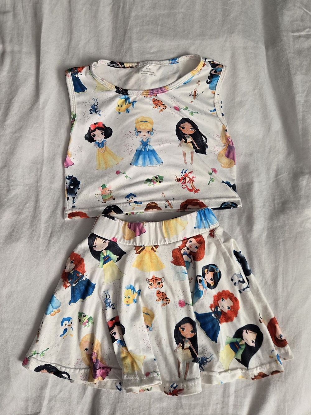 Kids White 3T Princess Two-Piece Set
